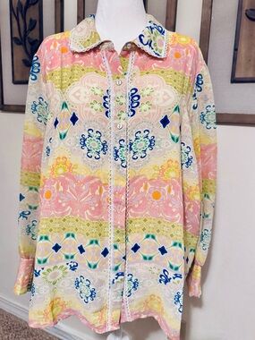 Cynthia Rowley Multicolor Floral Print Blouse